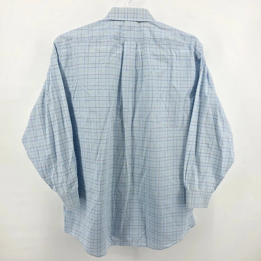 Brooks Brothers 346 Dress Shirt Mens 17-2/3 Non Iron All Cotton Multicolor Check - Picture 4 of 7